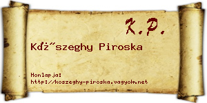 Kőszeghy Piroska névjegykártya